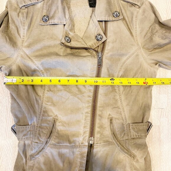 Harley-Davidson Tan Embroidered Sugar Skull Moto Style Jacket Size Small - Picture 8 of 9